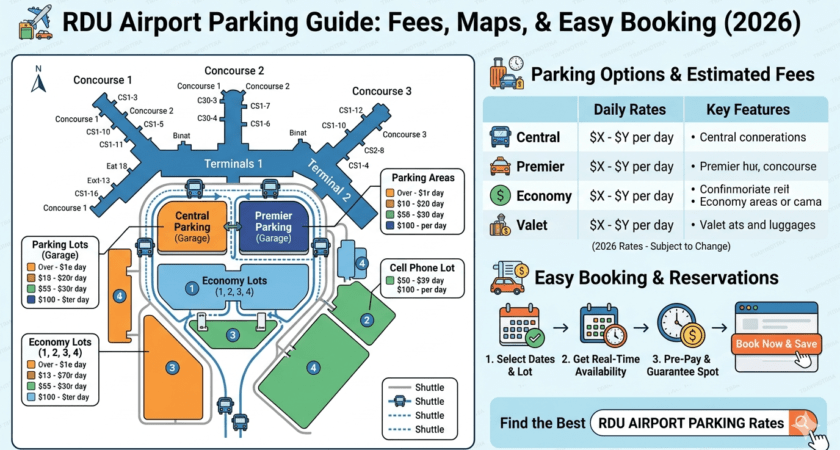 RDU Airport Parking Guide: Fees, Maps, & Easy Booking (2026) 